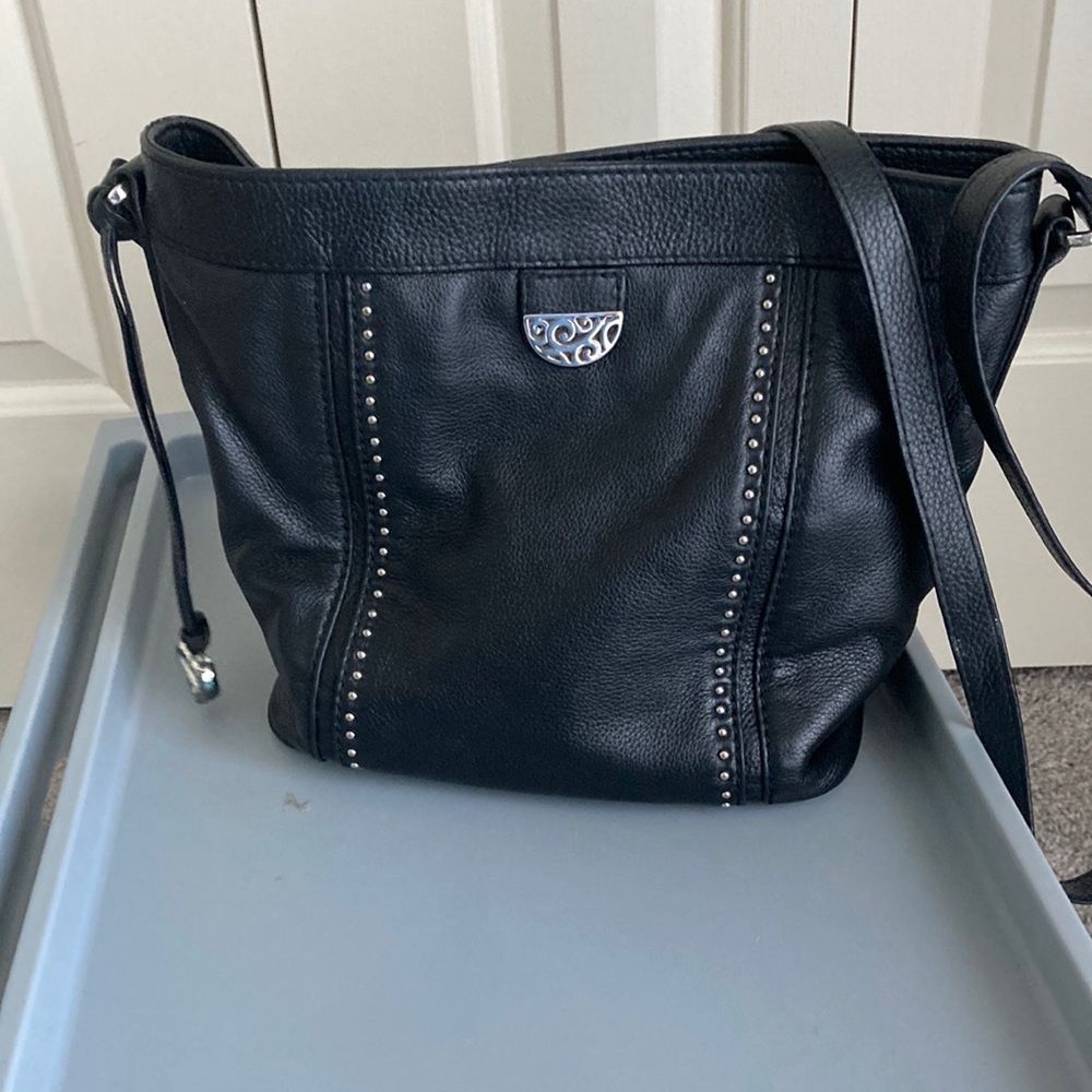 Brighton Black Shoulder Bag with Silver Details